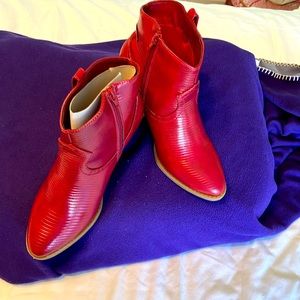 Sugar Brand Cowboy Booties Burgundy Red 8.5 M